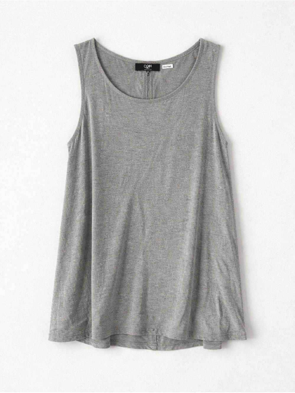 COIN 1804 Grey Sleeveless Tank Top Womens XL Relaxed A-Line Lightweight
